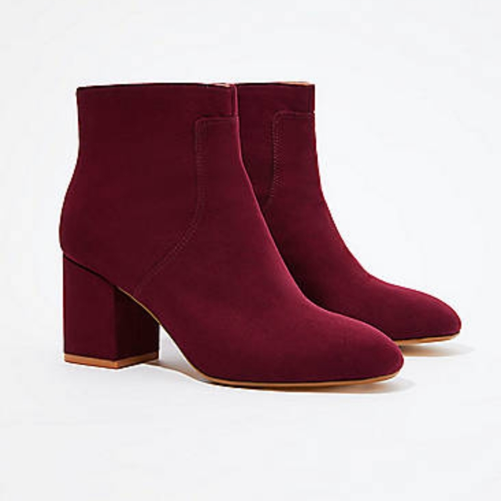 LOFT Burgundy Ankle Boots